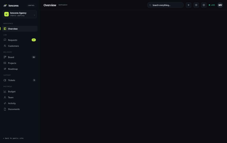 Ioncores Control
